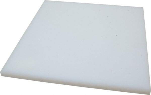 Made in USA - 1/2" Thick x 12" Wide x 1' Long, Polyethylene (UHMW) Sheet - White, ±0.10% Tolerance - Benchmark Tooling