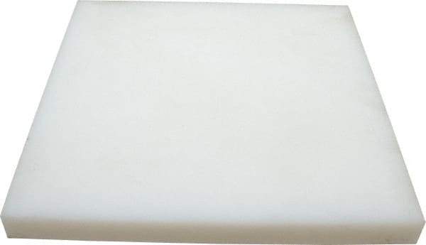 Made in USA - 1" Thick x 12" Wide x 1' Long, Polyethylene (UHMW) Sheet - White, ±0.10% Tolerance - Benchmark Tooling