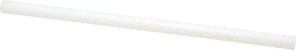 Made in USA - 2' Long, 7" Diam, Polyethylene (UHMW) Plastic Rod - White - Benchmark Tooling