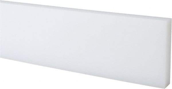 Made in USA - 5 Ft. Long x 3 Inch Wide x 3/4 Inch High, UHMW Polyethylene, Rectangular Plastic Bar - White, +/- 0.10 Tolerance - Benchmark Tooling