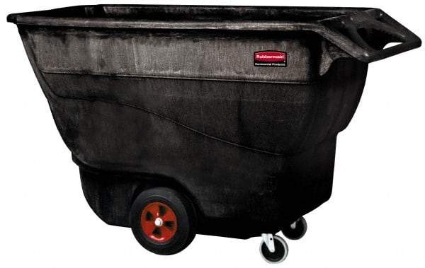 Rubbermaid - 1,250 Lb Load Capacity, 1 Cu Yd, Structural Foam Tilt Truck - 33-1/2" Wide x 70-3/4" Long x 42-1/4" High, Black - Benchmark Tooling