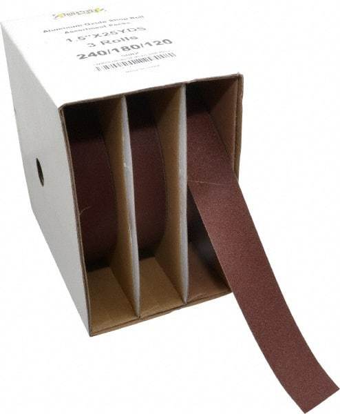 Tru-Maxx - 25 Yards x 1-1/2" 3 Piece Roll Kit - 120, 180 & 240 Grit, & Fine & Very Fine Grades - Benchmark Tooling