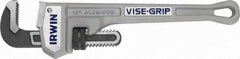 Irwin - 12" Aluminum Straight Pipe Wrench - 2" Pipe Capacity - Benchmark Tooling