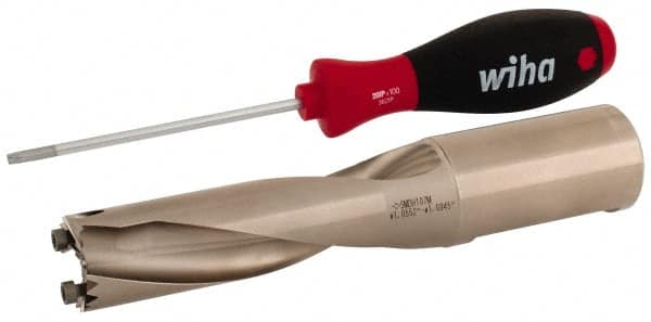 Sumitomo - 26.81 to 27.8mm Diam, 3xD, 3.701" Max Depth, 1-1/4" Shank Diam, 4.517" Flute, 6.89" OAL, Replaceable Tip Drill - Series SMD - Benchmark Tooling