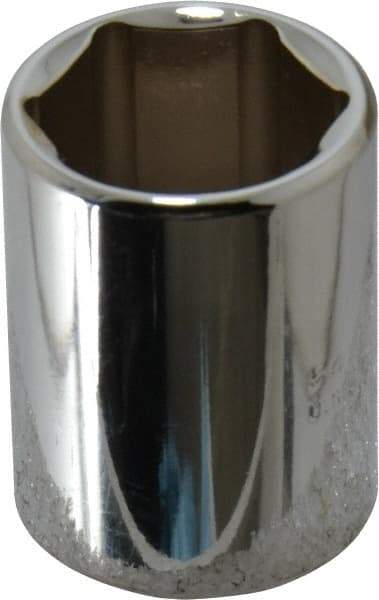 Proto - 1/2" Drive, Standard Hand Socket - 6 Points, 1-1/2" OAL, Chrome Finish - Benchmark Tooling