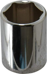 Proto - 1/2" Drive, Standard Hand Socket - 6 Points, 1-1/2" OAL, Chrome Finish - Benchmark Tooling