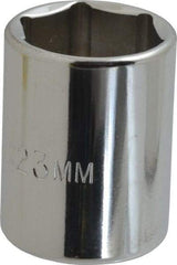 Proto - 1/2" Drive, Standard Hand Socket - 6 Points, 1-1/2" OAL, Chrome Finish - Benchmark Tooling