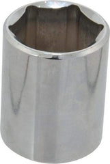 Proto - 1/2" Drive, Standard Hand Socket - 6 Points, 1-1/2" OAL, Chrome Finish - Benchmark Tooling