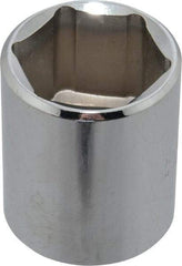Proto - 1/2" Drive, Standard Hand Socket - 6 Points, 1-1/2" OAL, Chrome Finish - Benchmark Tooling