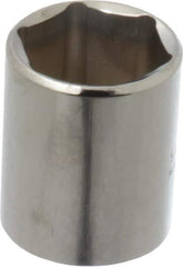 Proto - 1/2" Drive, Standard Hand Socket - 6 Points, 1-1/2" OAL, Chrome Finish - Benchmark Tooling