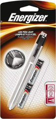 Energizer - White LED Bulb, 21 Lumens, Mini Flashlight - Silver Stainless Steel Body, 2 AAA Batteries Included - Benchmark Tooling