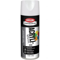 Krylon - 16 oz White Acrylic Lacquer Enamel Primer - 15 to 20 Sq Ft/Gal, 365 gL Content, Direct to Metal, Spray - Benchmark Tooling