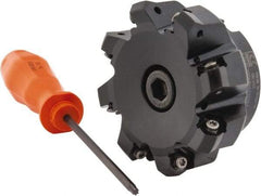 Kennametal - 3" Cut Diam, 1" Arbor Hole, 3.23mm Max Depth of Cut, 45° Indexable Chamfer & Angle Face Mill - 8 Inserts, HNGJ 0604... Insert, Right Hand Cut, 8 Flutes, Through Coolant, Series Dodeka Mini - Benchmark Tooling