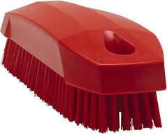 Vikan - 0.7" Bristle Length, Polyester Scrub Brush - 1-1/2" Wide Head, 4-1/2" OAL, Red, Polypropylene Block - Benchmark Tooling