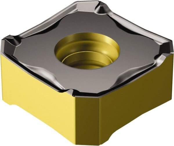 Sandvik Coromant - 345R1305 KM Grade 3330 Carbide Milling Insert - TiCN/Al2O3/TiN Finish, 5.56mm Thick, 13mm Inscribed Circle, 0.8mm Corner Radius - Benchmark Tooling