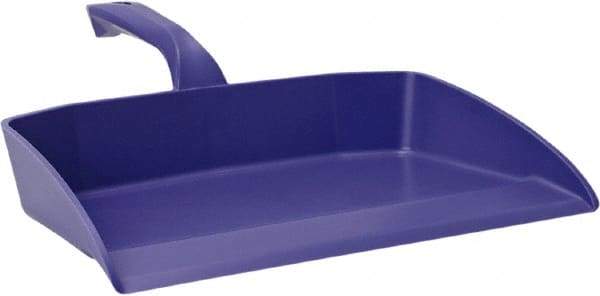 Vikan - 12-1/2" Wide Handheld Dustpan - Plastic Body, 4-1/2" Handle, Purple - Benchmark Tooling