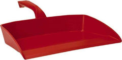 Vikan - 12-1/2" Wide Handheld Dustpan - Plastic Body, 4-1/2" Handle, Red - Benchmark Tooling