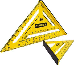 Stanley - 12" Blade Length x 12" Base Length, ABS Plastic Rafter Square - 1/8" Graduation, 10.2" Base Width - Benchmark Tooling