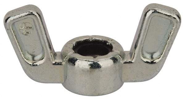 Value Collection - 5/16-24 UNF, Zinc Plated, Zinc Alloy Nylon-Insert Locking Wing Nut - Grade 2, 1-1/2" Wing Span, 0.718" Wing Span - Benchmark Tooling