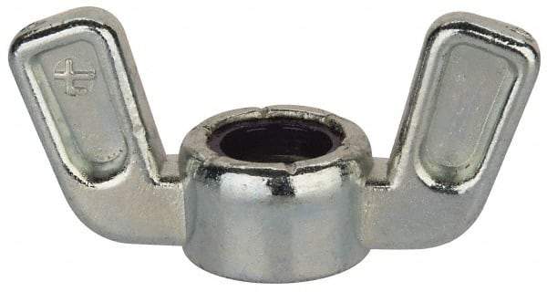 Value Collection - 3/8-16 UNC, Zinc Plated, Zinc Alloy Nylon-Insert Locking Wing Nut - Grade 2, 1-1/2" Wing Span, 0.718" Wing Span - Benchmark Tooling