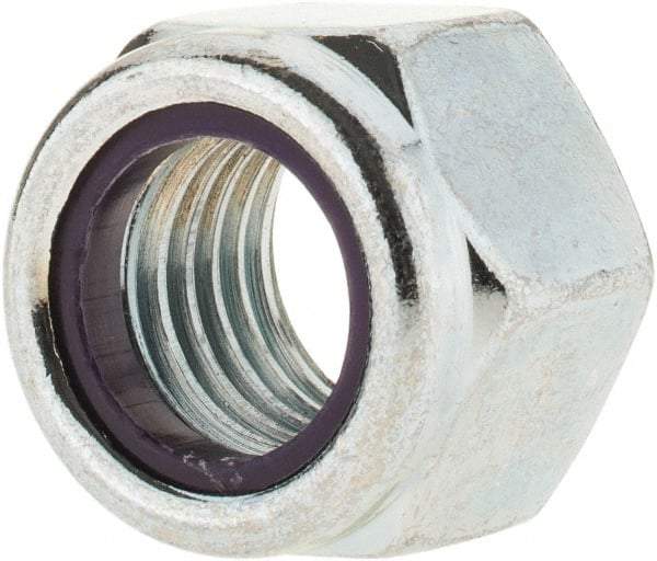 Value Collection - 3/4-10 UNC Grade B Hex Lock Nut with Nylon Insert - 1-1/16" Width Across Flats, 7/8" High, Zinc-Plated Finish - Benchmark Tooling