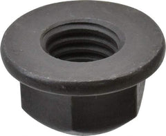 Value Collection - 5/8-11 UNC Grade G Hex Flange Lock Nut with Distorted Thread - 15/16" Width Across Flats, 11/16" High, Phosphate & Oil Finish - Benchmark Tooling