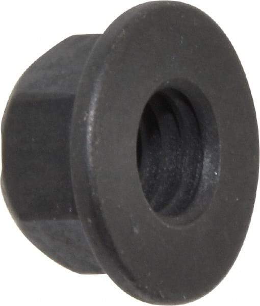 Value Collection - 3/8-16 UNC Grade G Hex Flange Lock Nut with Distorted Thread - 9/16" Width Across Flats, 27/64" High, Phosphate & Oil Finish - Benchmark Tooling