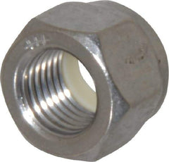 Value Collection - 3/8-24 UNF 18-8 Hex Lock Nut with Nylon Insert - 9/16" Width Across Flats, 29/64" High, Uncoated - Benchmark Tooling