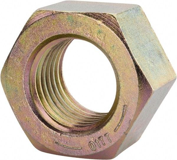 Value Collection - 2 - 4-1/2 UNC Steel Right Hand Hex Nut - 3-1/8" Across Flats, 1-23/32" High, Zinc Yellow Dichromate Finish - Benchmark Tooling