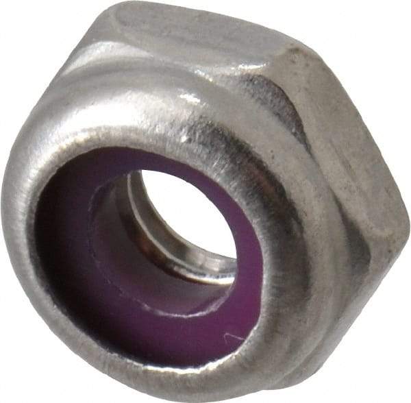 Value Collection - #10-32 UNF 18-8 Hex Lock Nut with Nylon Insert - 3/8" Width Across Flats, 3/16" High, Uncoated - Benchmark Tooling