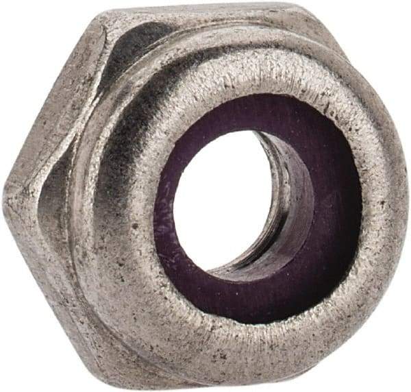 Value Collection - #10-24 UNC 18-8 Hex Lock Nut with Nylon Insert - 3/8" Width Across Flats, 3/16" High, Uncoated - Benchmark Tooling