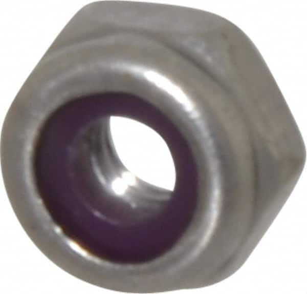 Value Collection - #8-32 UNC 18-8 Hex Lock Nut with Nylon Insert - 11/32" Width Across Flats, 3/16" High, Uncoated - Benchmark Tooling