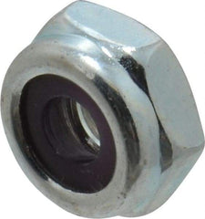 Value Collection - #10-24 UNC Grade 2 Hex Lock Nut with Nylon Insert - 3/8" Width Across Flats, 3/16" High, Zinc-Plated Finish - Benchmark Tooling