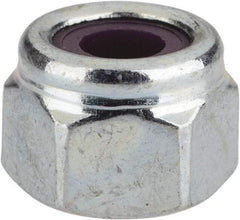 Value Collection - 1/4-20 UNC Grade 2 Heavy Hex Lock Nut with Nylon Insert - 1/2" Width Across Flats, 3/8" High, Zinc-Plated Finish - Benchmark Tooling