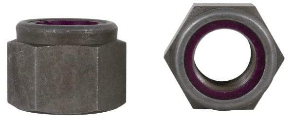 Value Collection - 5/8-11 UNC Grade 2 Heavy Hex Lock Nut with Nylon Insert - 1-1/16" Width Across Flats, 55/64" High, Zinc-Plated Finish - Benchmark Tooling