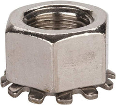 Value Collection - 3/8-24, 0.391" High, Uncoated, Stainless Steel Hex Nut with External Tooth Washer - 21/32" Washer Diam, 9/16" Width Across Flats, Grade 18-8 - Benchmark Tooling