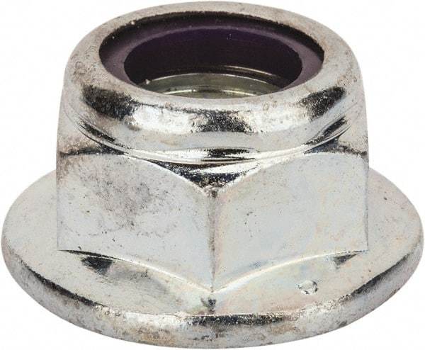 Value Collection - 3/4-10 UNC Grade 2 Hex Flange Lock Nut with Nylon Insert - 1-1/8" Width Across Flats, 13/16" High, Zinc-Plated Finish - Benchmark Tooling