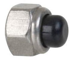 Value Collection - #8-32 UNC, 11/32" Width Across Flats, Uncoated, Stainless Steel Acorn Nut - 23/64" Overall Height, Nylon Insert Type, Grade 18-8 - Benchmark Tooling