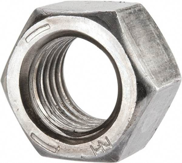 Value Collection - 1-8 UNC Steel Right Hand Hex Nut - 1-1/2" Across Flats, 55/64" High, Uncoated - Benchmark Tooling