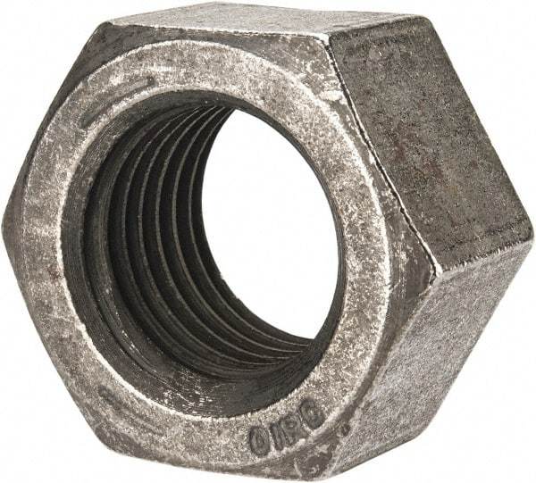 Value Collection - 1-1/2 - 6 UNC Steel Right Hand Hex Nut - 2-1/4" Across Flats, 1.317" High, Uncoated - Benchmark Tooling