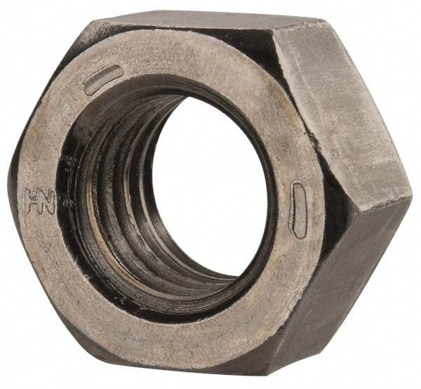 Value Collection - 9/16-12 UNC Steel Right Hand Hex Nut - 7/8" Across Flats, 31/64" High, Uncoated - Benchmark Tooling