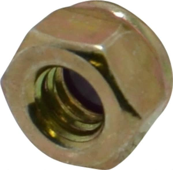 Value Collection - 1/4-20 UNC Grade 8 Hex Lock Nut with Nylon Insert - 7/16" Width Across Flats, 5/16" High, Zinc Yellow Dichromate Finish - Benchmark Tooling