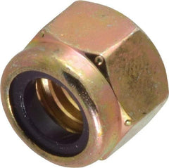 Value Collection - 3/8-16 UNC Grade 8 Hex Lock Nut with Nylon Insert - 9/16" Width Across Flats, 29/64" High, Zinc Yellow Dichromate Finish - Benchmark Tooling