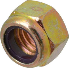 Value Collection - 7/16-14 UNC Grade 8 Hex Lock Nut with Nylon Insert - 5/8" Width Across Flats, 29/64" High, Zinc Yellow Dichromate Finish - Benchmark Tooling