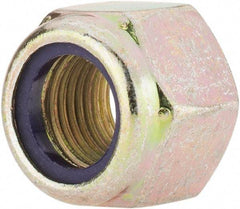 Value Collection - 1/2-20 UNF Grade 8 Hex Lock Nut with Nylon Insert - 3/4" Width Across Flats, 19/32" High, Zinc Yellow Dichromate Finish - Benchmark Tooling