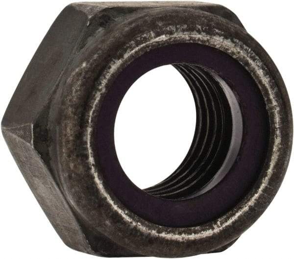 Value Collection - 5/16-24 UNF Grade 8 Hex Lock Nut with Nylon Insert - 1/2" Width Across Flats, 11/32" High, Uncoated - Benchmark Tooling