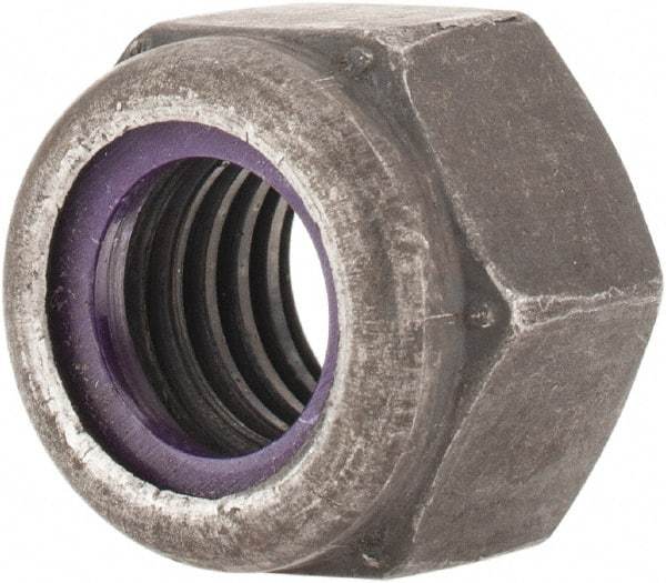 Value Collection - 1/2-13 UNC Grade 8 Hex Lock Nut with Nylon Insert - 3/4" Width Across Flats, 19/32" High, Uncoated - Benchmark Tooling