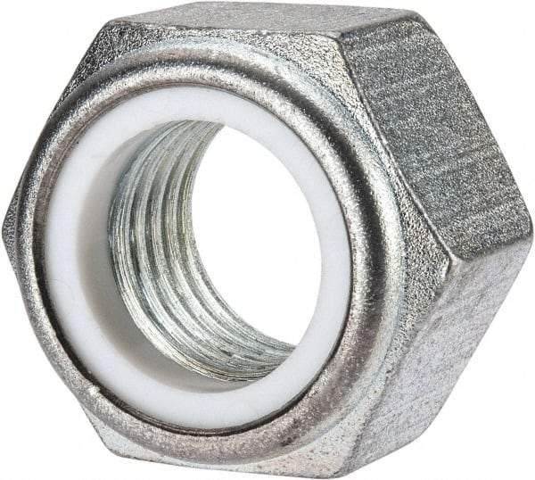 Value Collection - M30x3.50 Metric Coarse Grade 10 Hex Lock Nut with Nylon Insert - 30mm High, Zinc-Plated Finish - Benchmark Tooling