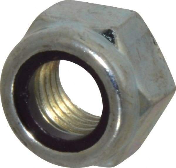 Value Collection - M12x1.50 Metric Fine Grade 8 Hex Lock Nut with Nylon Insert - 12mm High, Zinc-Plated Finish - Benchmark Tooling