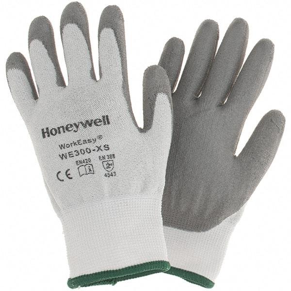 Perfect Fit - Size XS, ANSI Cut Lvl 3, Abrasion Lvl 4, Cut Resistant Gloves - Palm Coated, White/Gray - Benchmark Tooling